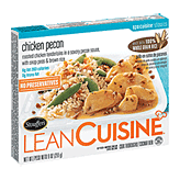 Stouffer's Lean Cuisine marketplace; chicken pecan, in a maple bourbon sauce with white & wild rice, pecans, sweet potatoes Left Picture